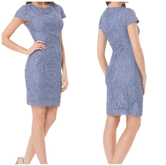 JS Collections Short Sleeve Mesh Cocktail Dress10P - Picture 1 of 8